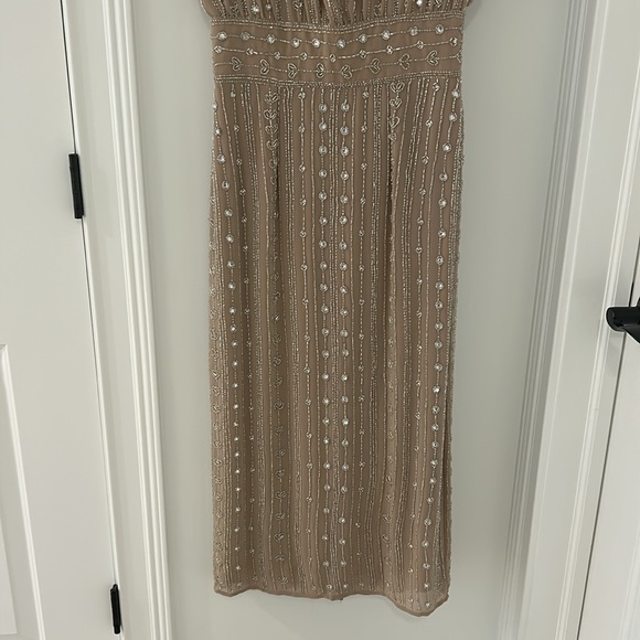 Mac Duggal Beaded Cap Sleeve Column Dress - Picture 4 of 10